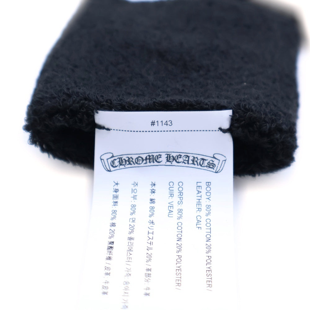 CHROME HEARTS(クロムハーツ) SWEATBAND WRIST エナメル パテントレザー クロスパッチ リストバンド ブラック