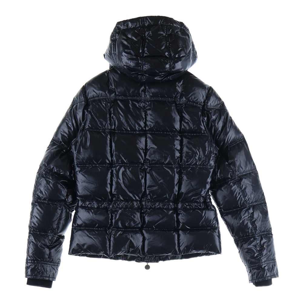 MONCLER(モンクレール) ワッペンロゴ フーデッド ジップアップ ダウンジャケット ブラック レディース 45379/50/68950