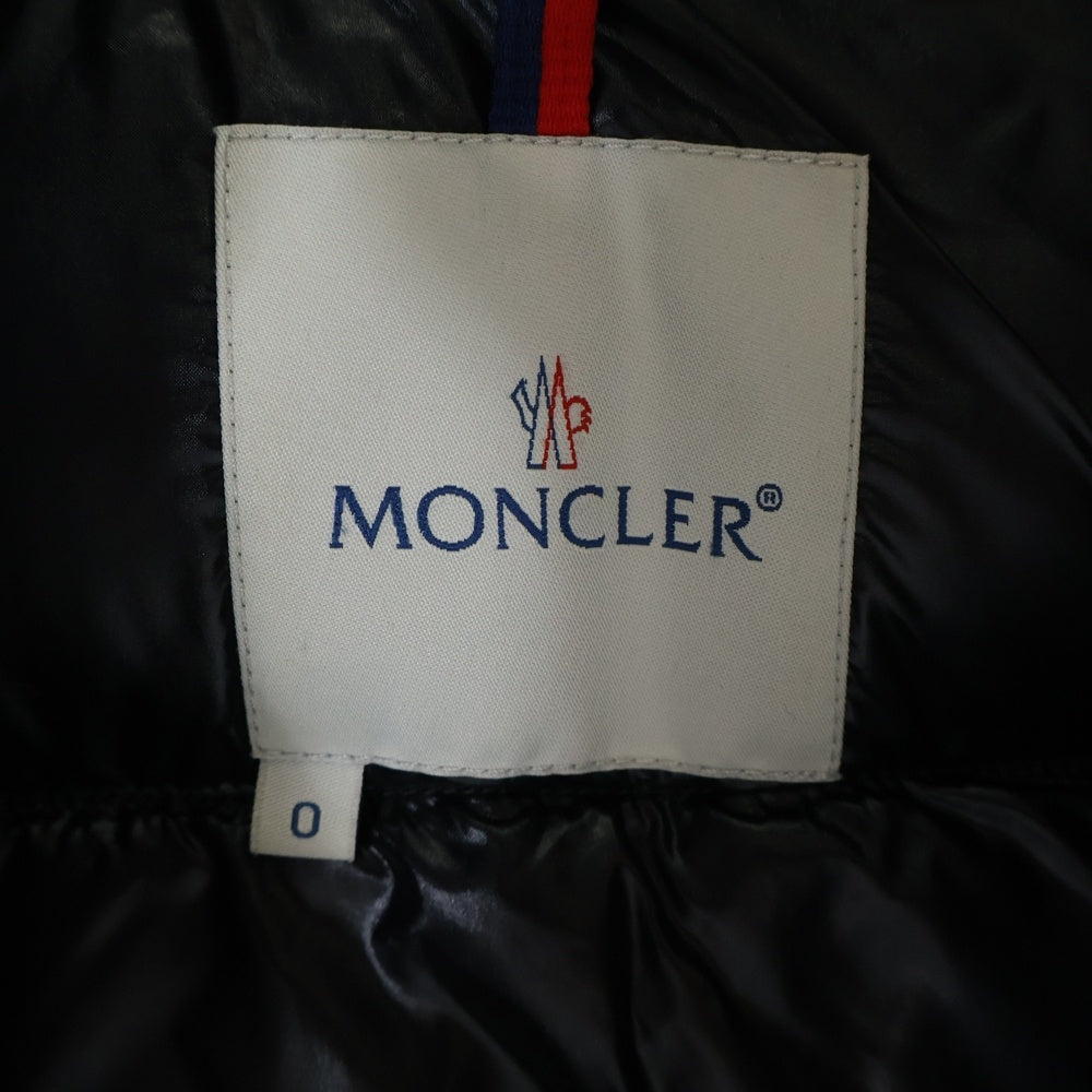 MONCLER(モンクレール) ワッペンロゴ フーデッド ジップアップ ダウンジャケット ブラック レディース 45379/50/68950