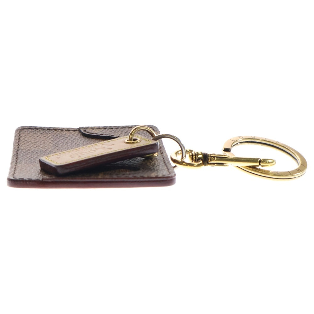 LOUIS VUITTON(ルイヴィトン) モノグラム ポルト クレ ダミエ ジャイアント キーホルダー キーリング バッグチャーム ブラウン ゴールド金具 MP2713