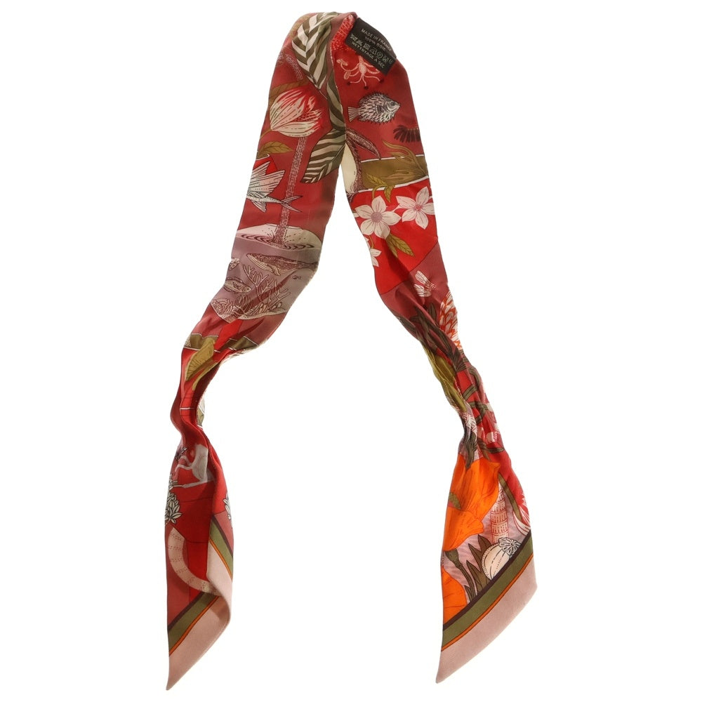 HERMES(エルメス) ツイリー プレシャス パラダイス レッド シルク スカーフ