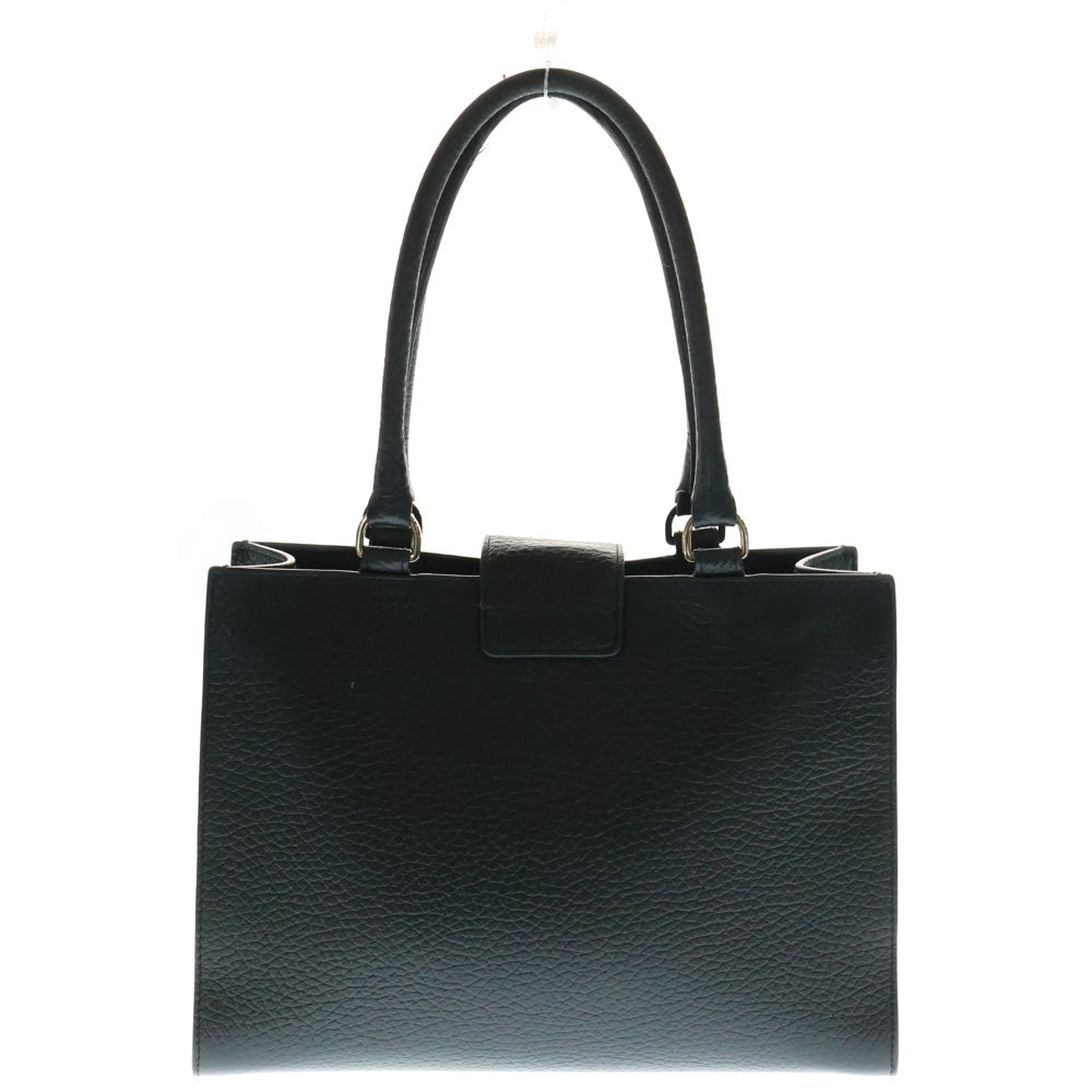 FURLA(フルラ) ロゴ レザーハンドバッグ ブラック ゴールド金具