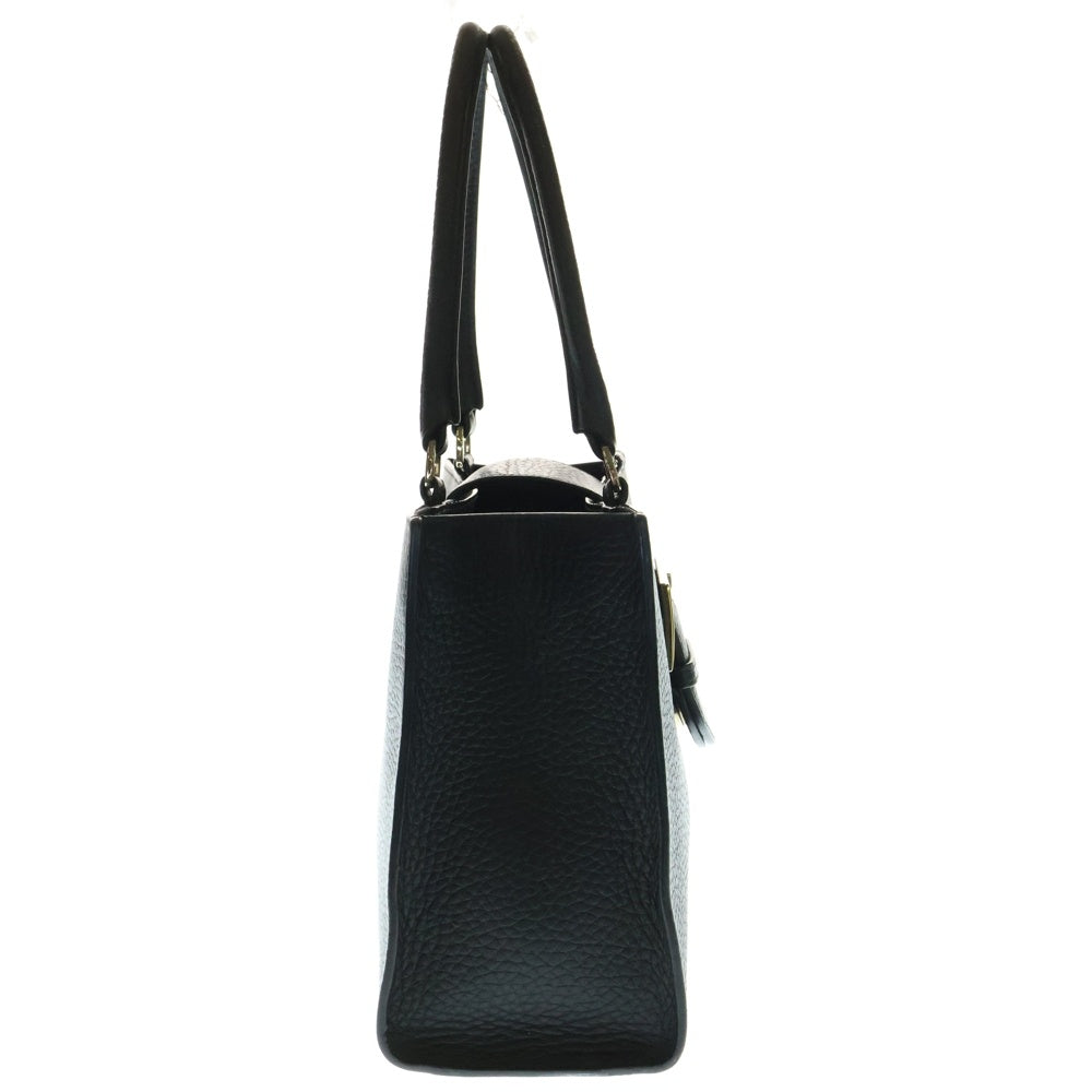 FURLA(フルラ) ロゴ レザーハンドバッグ ブラック ゴールド金具