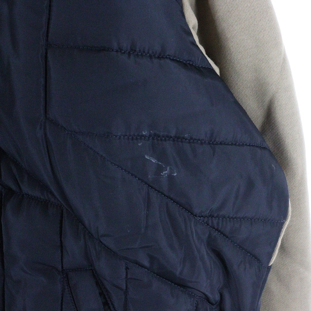DIESEL(ディーゼル) スウェット切り替え フーデッド ジップアップ 中綿ジャケット ブラック/ベージュ