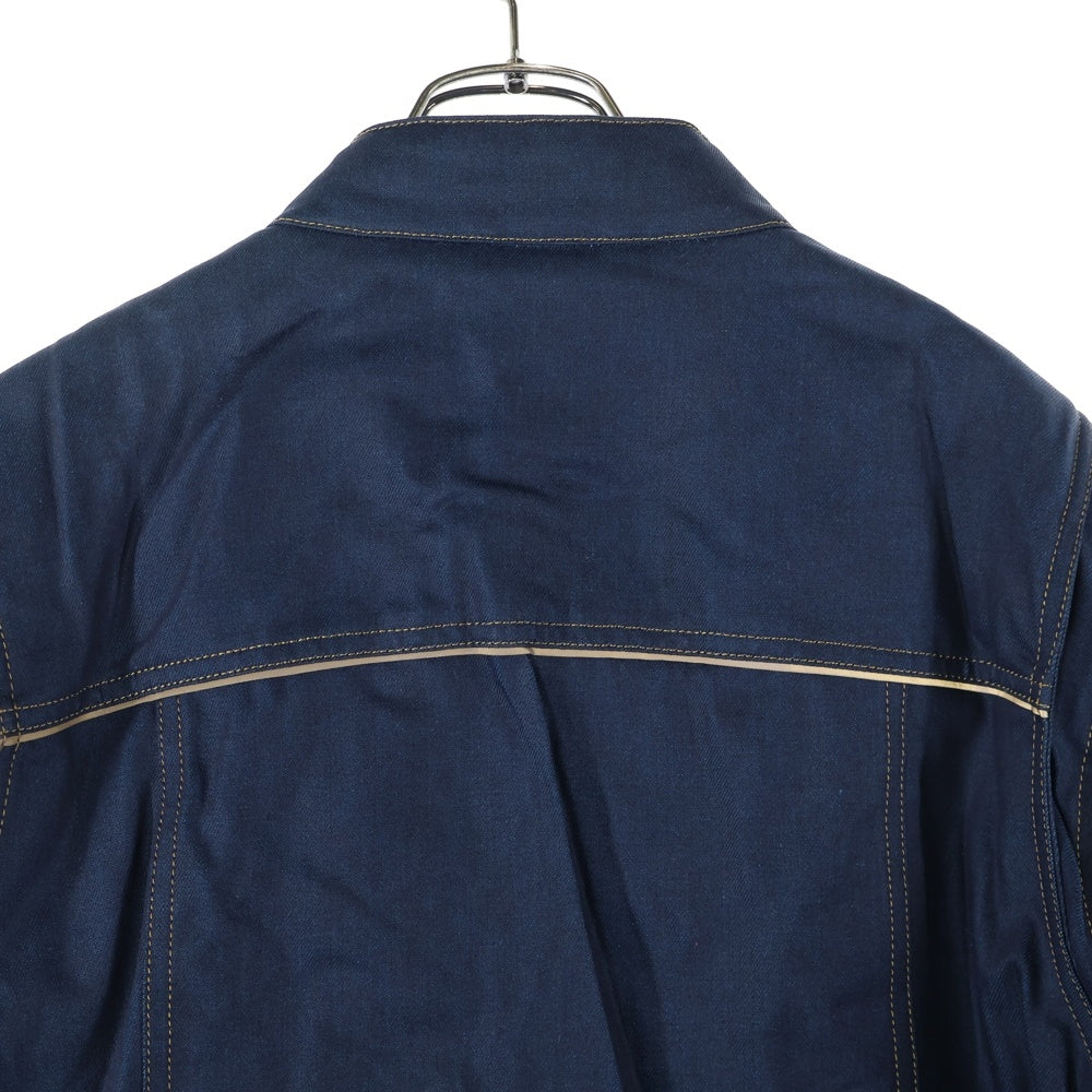 HARLEY DAVIDSON(ハーレーダビッドソン) Arterial Denim Jacket レザー切り替え ワッペンロゴ ジップアップ デニムジャケット ネイビー/ブラック 98122-20VM