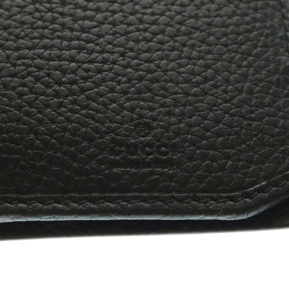 GUCCI(グッチ) ロゴ ジップロングウォレット 二つ折り長財布 ブラック レザー 795296