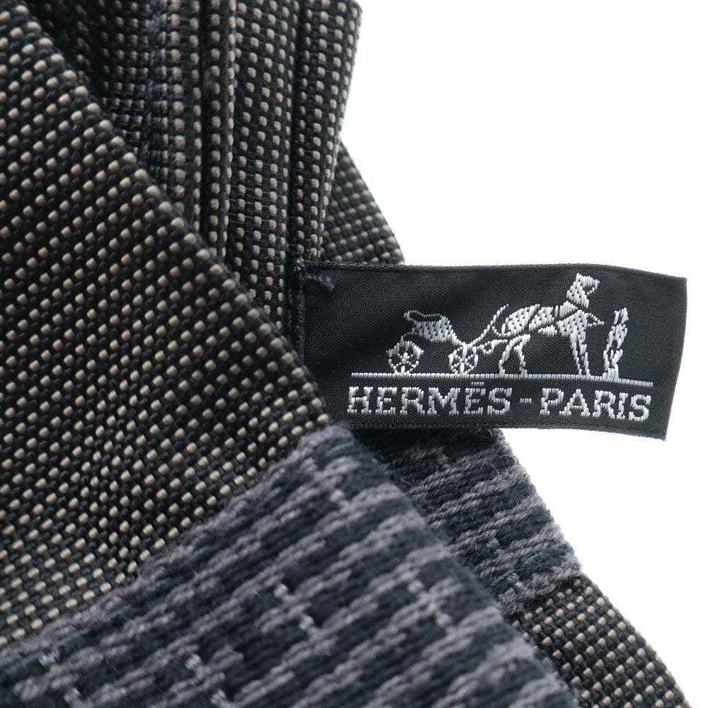 HERMES(エルメス) エールライン サコッシュ ブラック グレー キャンバス ショルダーバッグ レディース