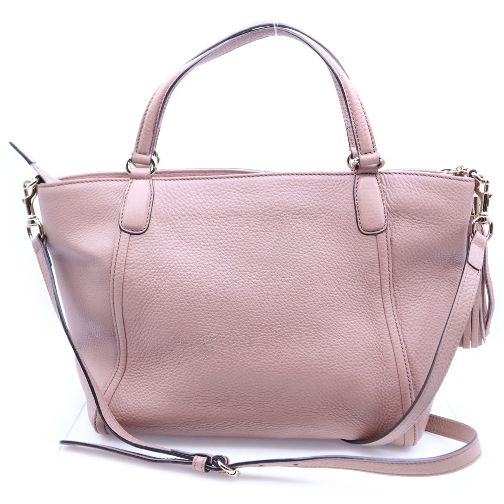 GUCCI(グッチ) GGロゴ ソーホー インターロッキング 2WAY タッセル付レザーハンドバッグ ショルダーバッグ ピンク レディース 369176