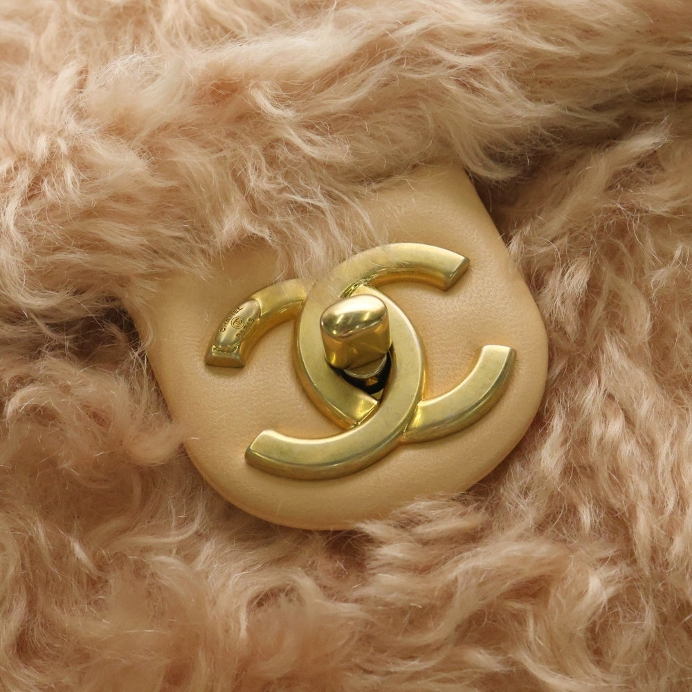 CHANEL(シャネル) ココマーク ファンタジーファー チェーンショルダーバッグ フルフラップ ピンク ゴールド金具
