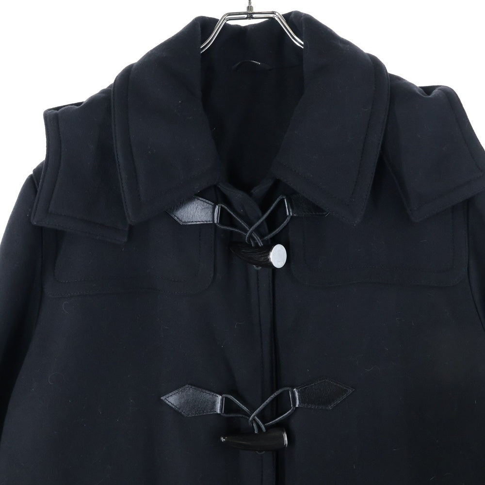 HERMES(エルメス) セリエ トグルボタン カシミヤ フーデッド ロング ダッフルコート ブラック