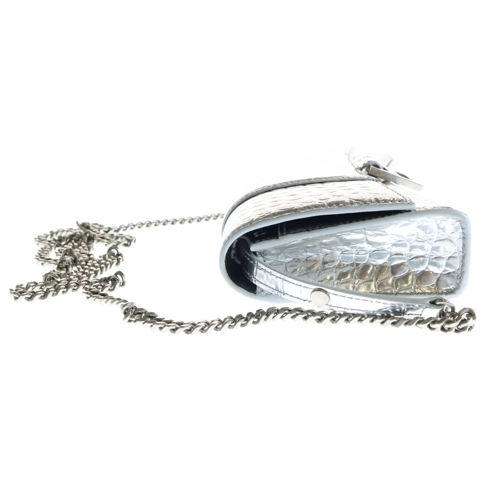 BALENCIAGA(バレンシアガ) アワーグラス チェーンショルダーバッグ ショルダーウォレット ミニバッグ シルバー レザー 656050