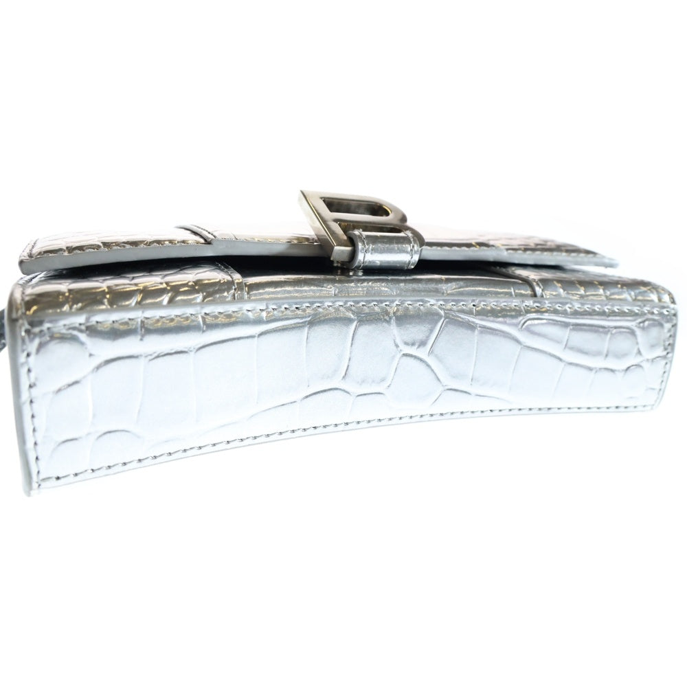 BALENCIAGA(バレンシアガ) アワーグラス チェーンショルダーバッグ ショルダーウォレット ミニバッグ シルバー レザー 656050
