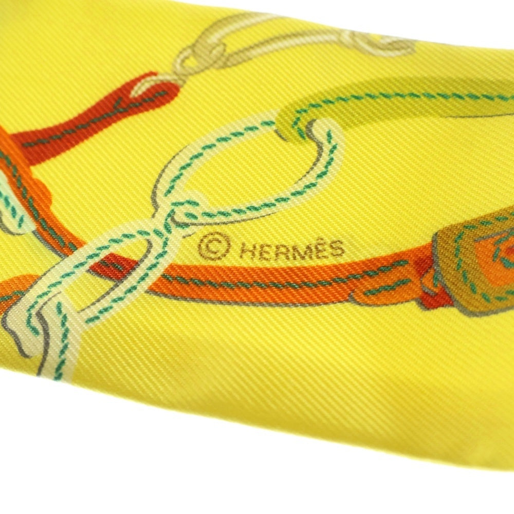 HERMES(エルメス) ツイリー Brides de Gala Applique Pique ブリッド・ドゥ・ガラ・アップリケ・ピケ イエロー シルク スカーフ レディース