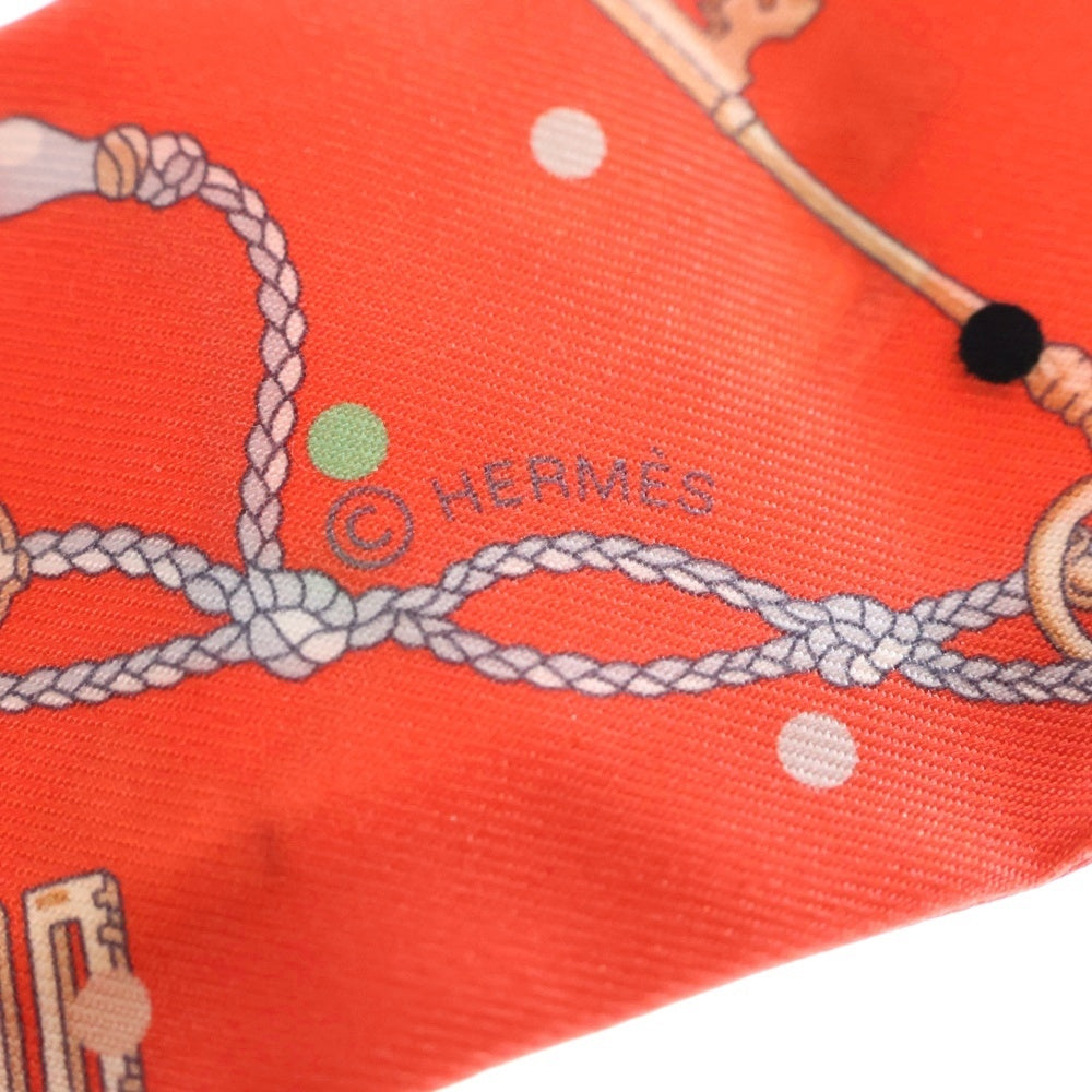 HERMES(エルメス) ツイリー Les Cles a Pois レクレアポア レッド シルク スカーフ