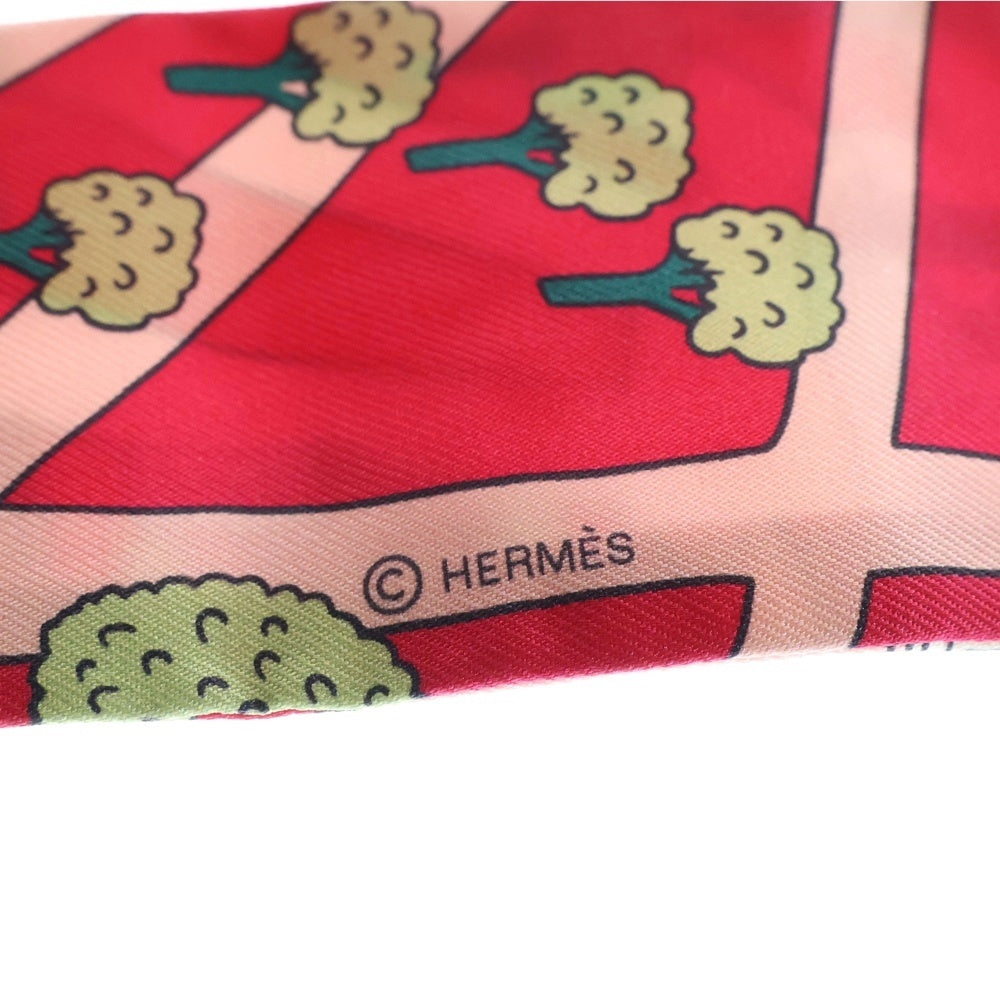 HERMES(エルメス) ツイリー Les Nouveaux Amoureux de Paris 新パリの恋人たち ピンク シルク スカーフ