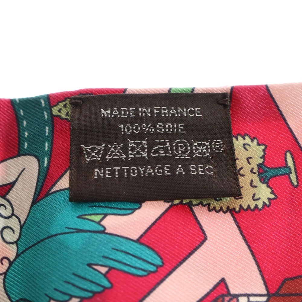 HERMES(エルメス) ツイリー Les Nouveaux Amoureux de Paris 新パリの恋人たち ピンク シルク スカーフ