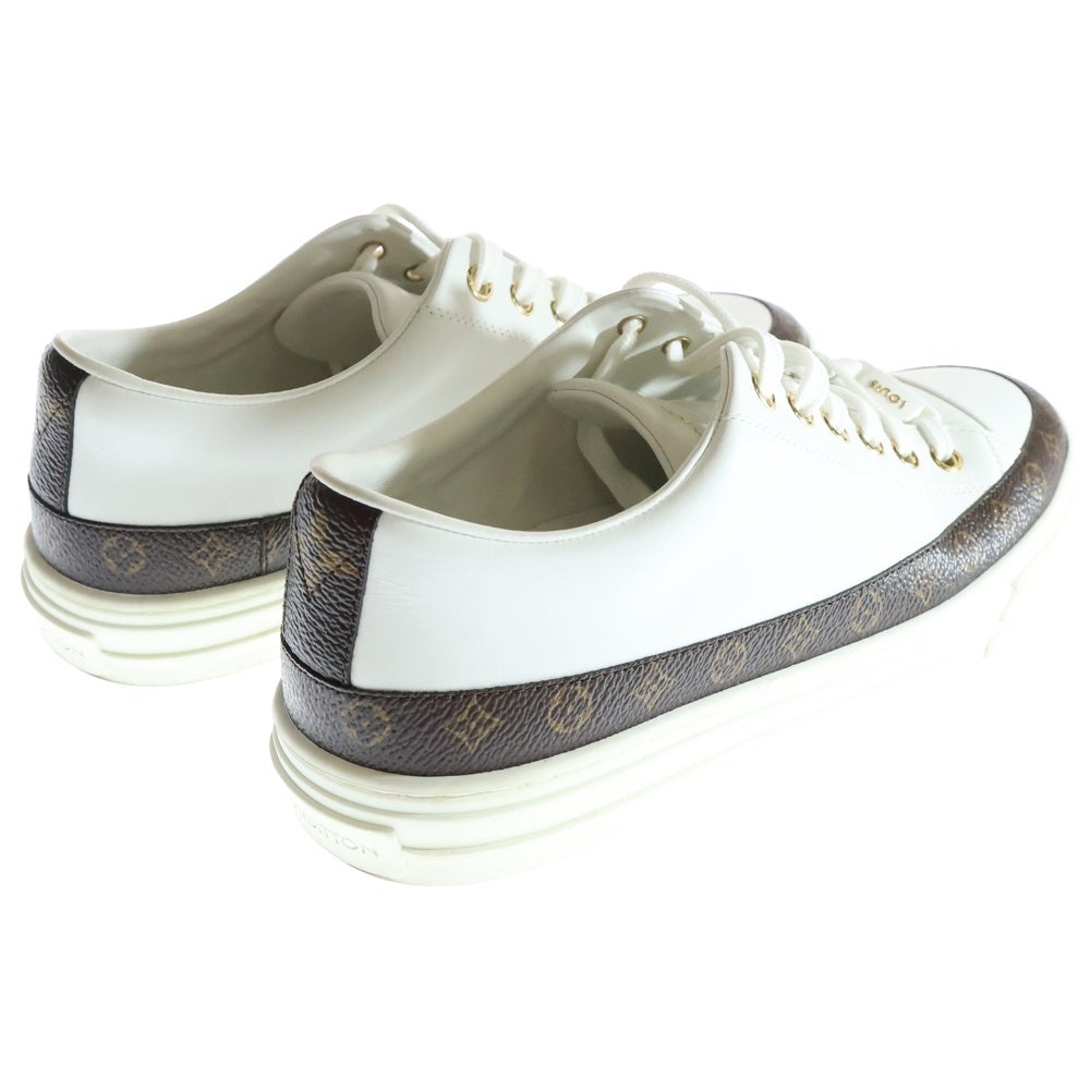 LOUIS VUITTON(ルイヴィトン) ステラーライン モノグラム 切り替え レザー レースアップ ローカットシューズ スニーカー ホワイト レディース