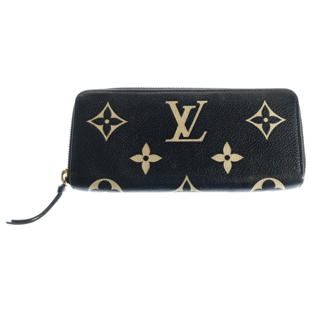 LOUIS VUITTON(ルイヴィトン) モノグラムアンプラント ポルトフォイユ クレマンス ラウンドファスナー ロングウォレット 長財布 ゴールド金具 ブラック/ベージュ M82338