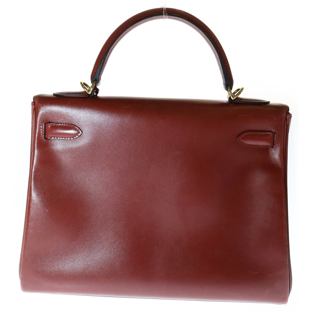 HERMES(エルメス) ケリー32 内縫い 2WAY ハンドバッグ ショルダーバッグ ルージュアッシュ ボックスカーフ GD金具 □D刻印