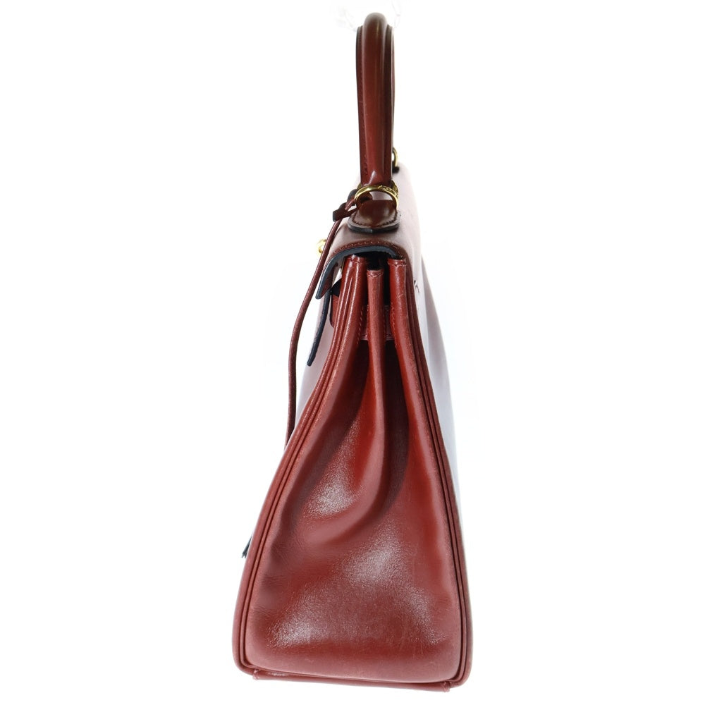 HERMES(エルメス) ケリー32 内縫い 2WAY ハンドバッグ ショルダーバッグ ルージュアッシュ ボックスカーフ GD金具 □D刻印