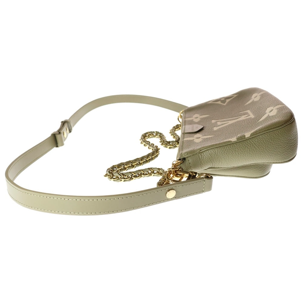 LOUIS VUITTON(ルイヴィトン) モノグラムアンプラント ミュルティ・ポシェット・アクセソワール バイカラー カーキ×ホワイト ハンドバッグ ショルダーバッグ RFID M22670