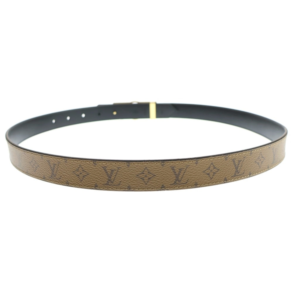 LOUIS VUITTON(ルイヴィトン) サンチュールドーフィーヌ モノグラム リバーシブル LVロゴバックル PVC レザー ベルト ゴールド金具 ブラウン/ブラック M0203