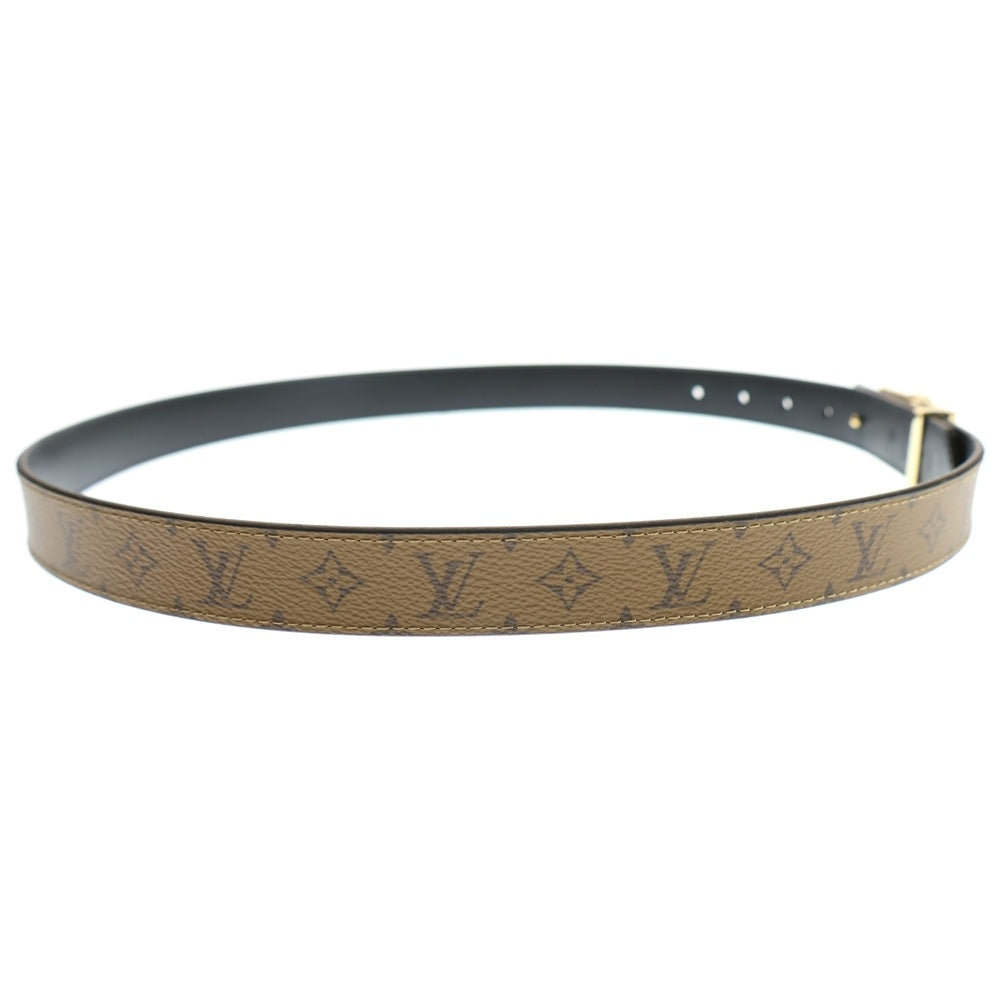 LOUIS VUITTON(ルイヴィトン) サンチュールドーフィーヌ モノグラム リバーシブル LVロゴバックル PVC レザー ベルト ゴールド金具 ブラウン/ブラック M0203