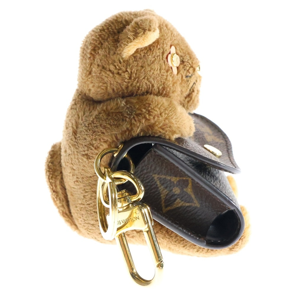 LOUIS VUITTON(ルイヴィトン) LVキュート モノグラム バッグチャーム キーホルダー イヤホンポーチ アクセサリーケース ゴールド金具 ブラウン M01561
