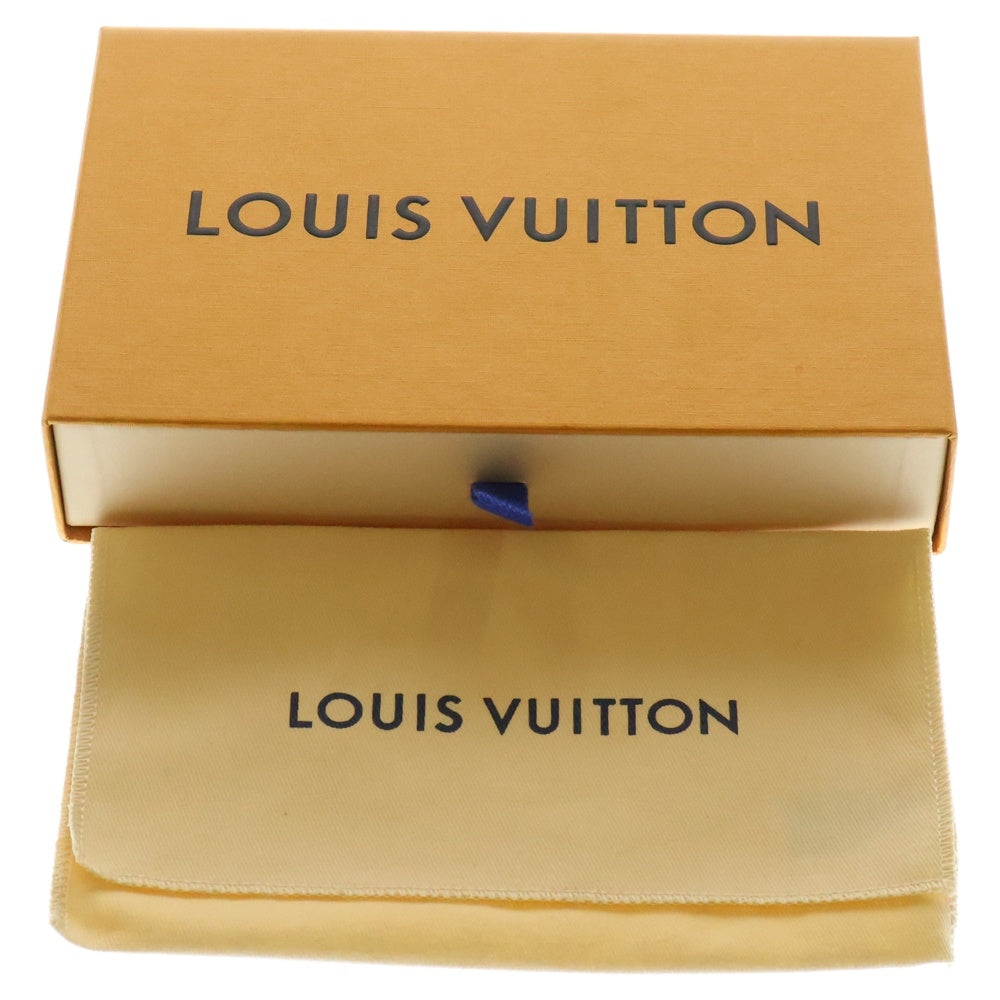 LOUIS VUITTON(ルイヴィトン) LVロゴ スノーフレーク レザー バッグチャーム キーホルダー ゴールド金具 シルバー M79293