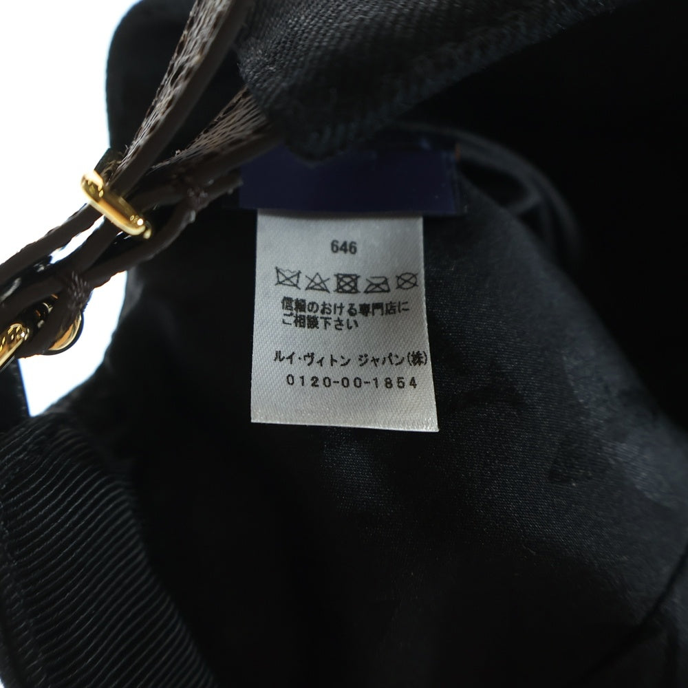 LOUIS VUITTON(ルイヴィトン) 22AW LVデー モノグラムフラワー ロゴ刺繍 PVC レザー コットン 6パネル ベースボールキャップ ゴールド金具 ブラック/ブラウン M77807