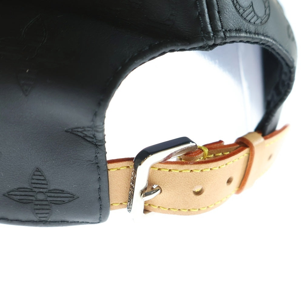 LOUIS VUITTON(ルイヴィトン) モノグラムシャドウ レザー 6パネル ベースボールキャップ 帽子 ブラック M76581