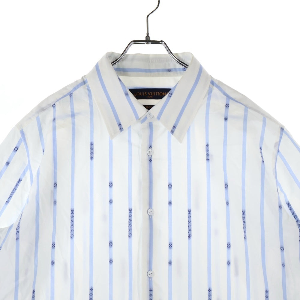 LOUIS VUITTON(ルイヴィトン) 25SS モノグラム ストライプ半袖シャツ ホワイト RM251MF JXD HSS3PW