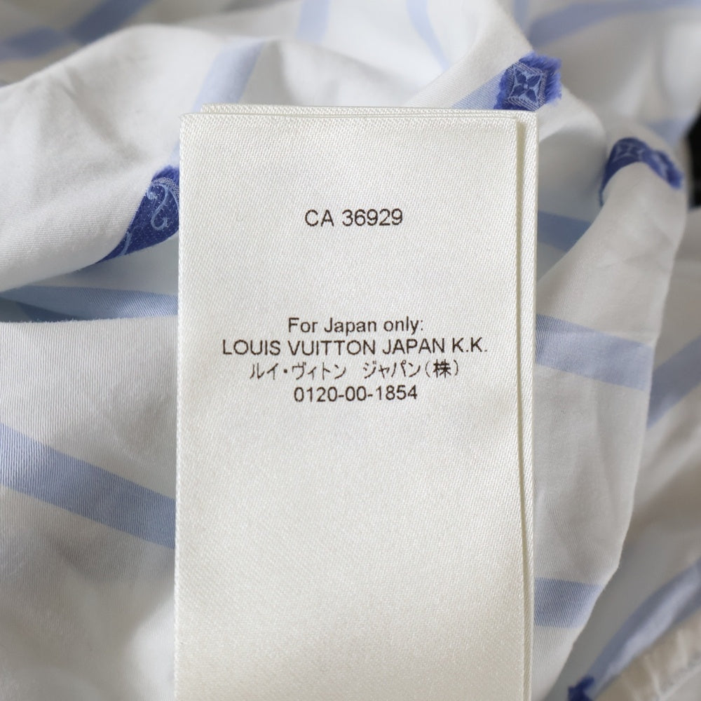 LOUIS VUITTON(ルイヴィトン) 25SS モノグラム ストライプ半袖シャツ ホワイト RM251MF JXD HSS3PW