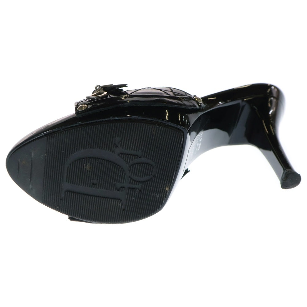 クリスチャンディオール】カナージュ パテントレザー オープントゥ