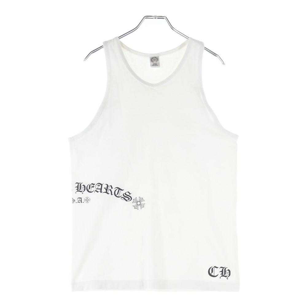 CHROME HEARTS(クロムハーツ) CH PLS アーチロゴプリント クルーネック ノースリーブ タンクトップ カットソー ホワイト