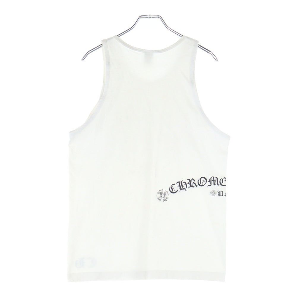 CHROME HEARTS(クロムハーツ) CH PLS アーチロゴプリント クルーネック ノースリーブ タンクトップ カットソー ホワイト