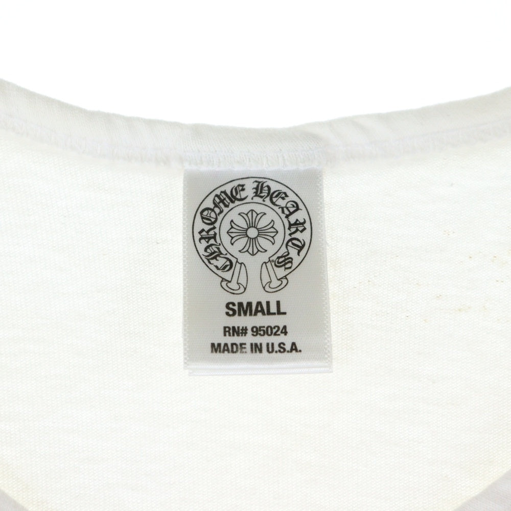 CHROME HEARTS(クロムハーツ) CH PLS アーチロゴプリント クルーネック ノースリーブ タンクトップ カットソー ホワイト