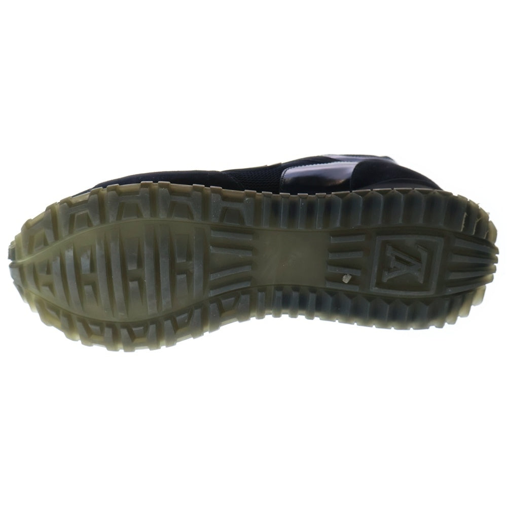 LOUIS VUITTON(ルイヴィトン) ランアウェイライン LVラバーロゴ メッシュ スウェードレザー レースアップ ローカットシューズ スニーカー ネイビー レディース