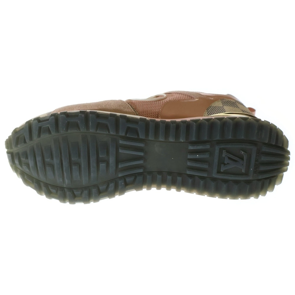 LOUIS VUITTON(ルイヴィトン) ランアウェイライン ダミエ アズール LVラバーロゴ メッシュ スウェードレザー レースアップ ローカットシューズ スニーカー ピンク レディース