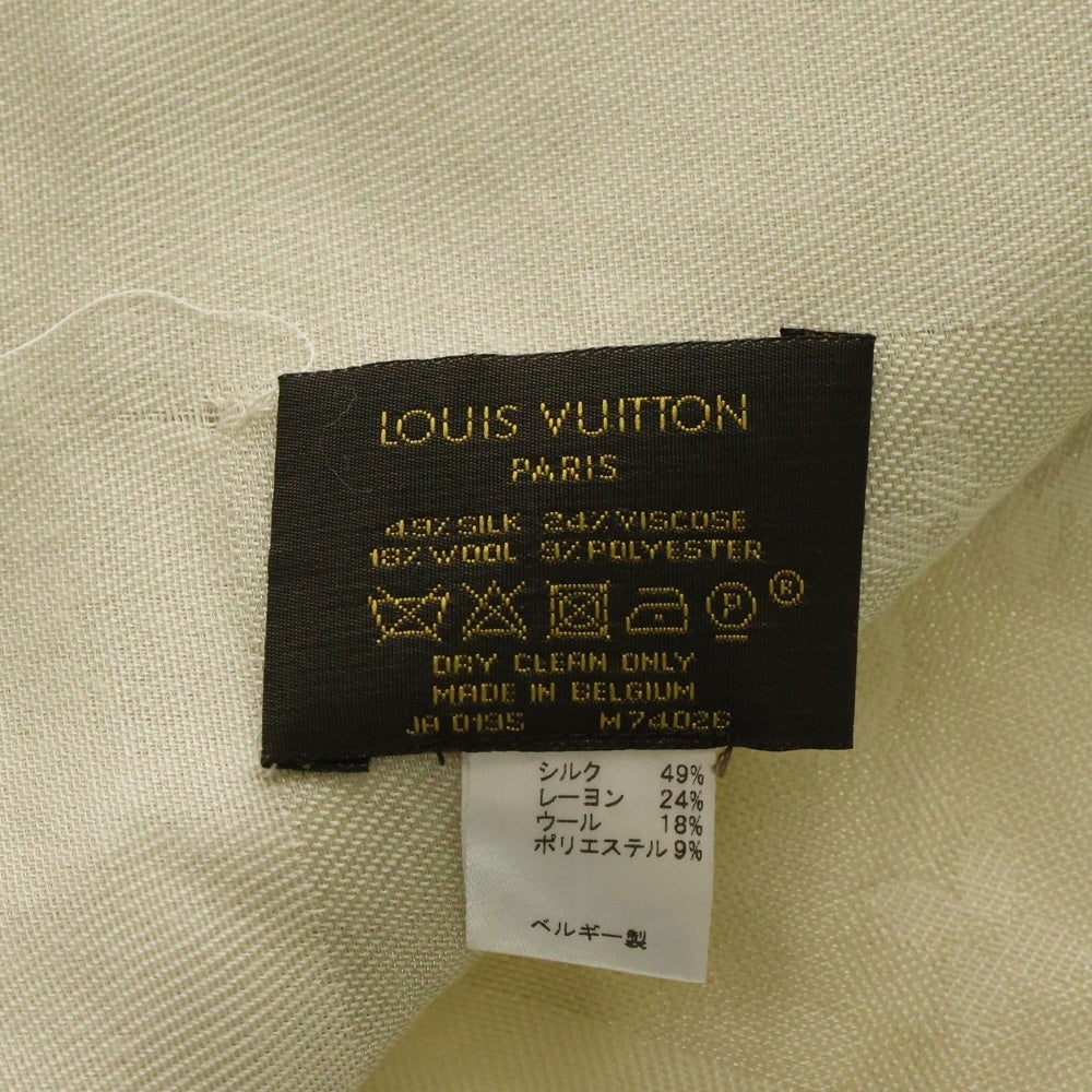 LOUIS VUITTON(ルイヴィトン) モノグラム・シャイン ストール ブロン シルク アイボリー M74026