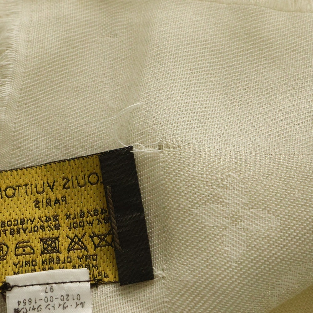 LOUIS VUITTON(ルイヴィトン) モノグラム・シャイン ストール ブロン シルク アイボリー M74026