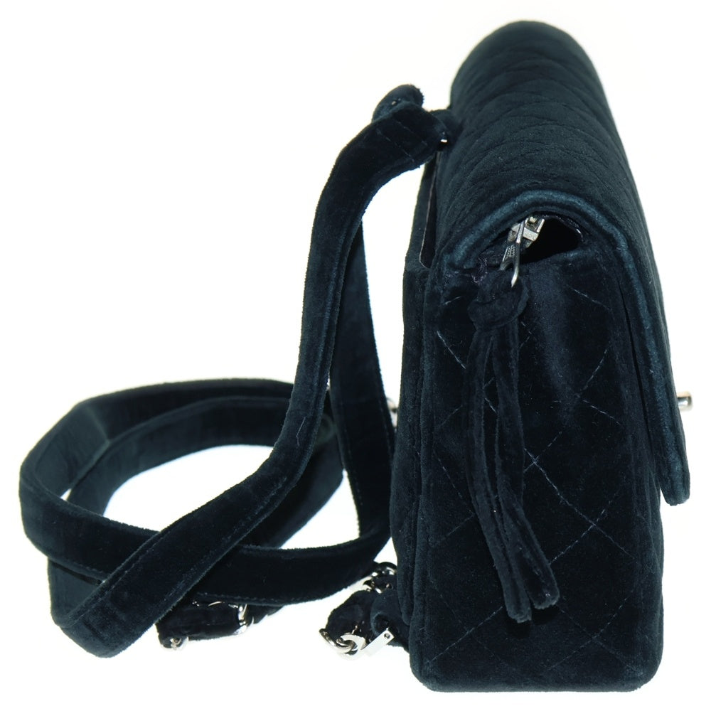 CHANEL(シャネル) マトラッセ25 チェーン バックパック リュックサック シルバー金具 ブラック ベロア