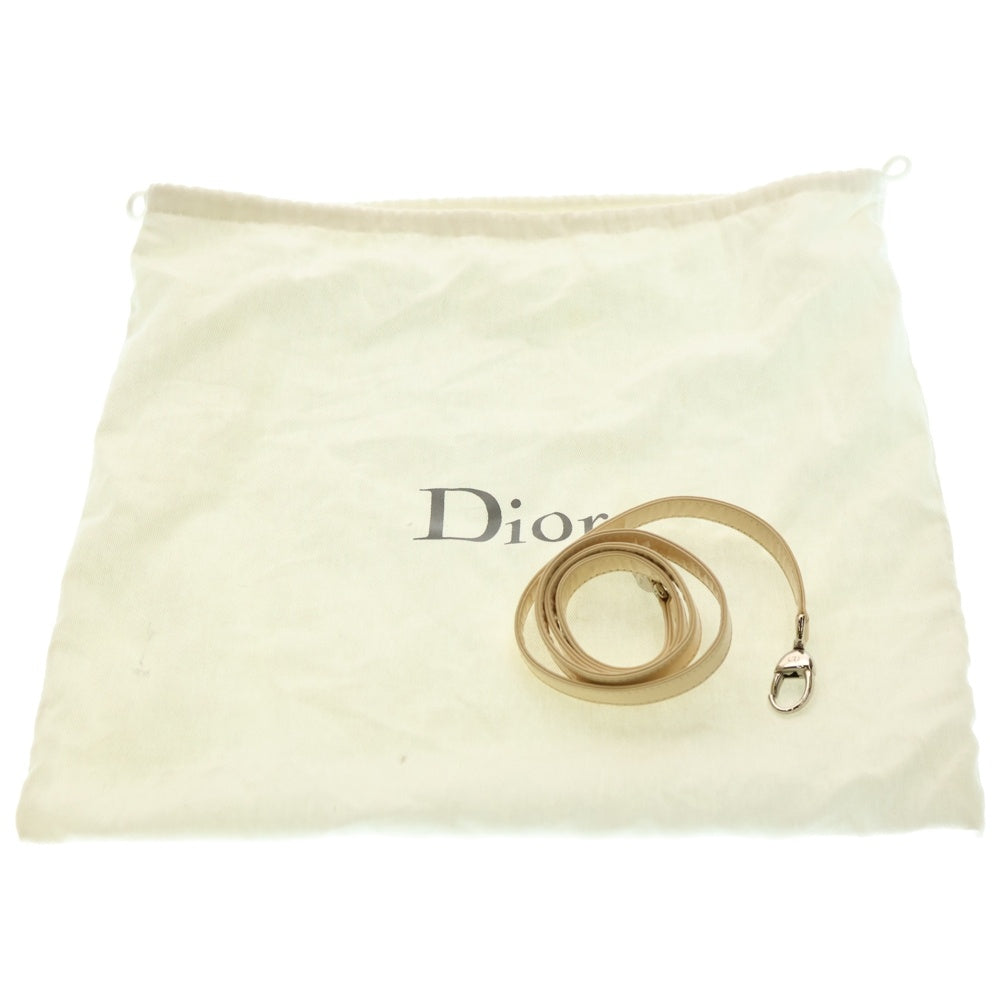 Christian Dior(クリスチャンディオール) レディディオール ミニ 2WAYバック ショルダーバッグ ハンドバッグ ミニトートバッグ クリーム アイボリー シルバー金具 パテント