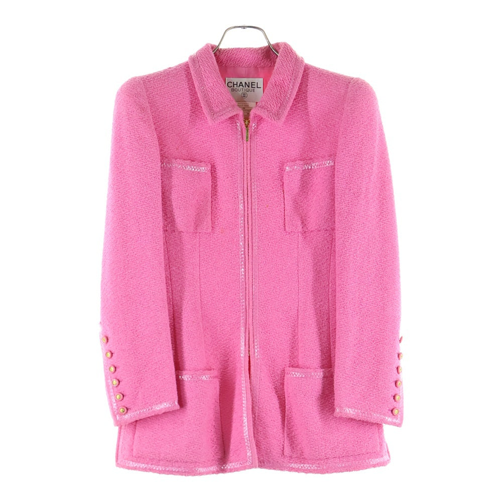 CHANEL(シャネル) P95 スプリングコレクション セットアップ ココマークボタン ナイロン装飾 ジップアップジャケット タイト ミニスカート レディース PO5125VO4023