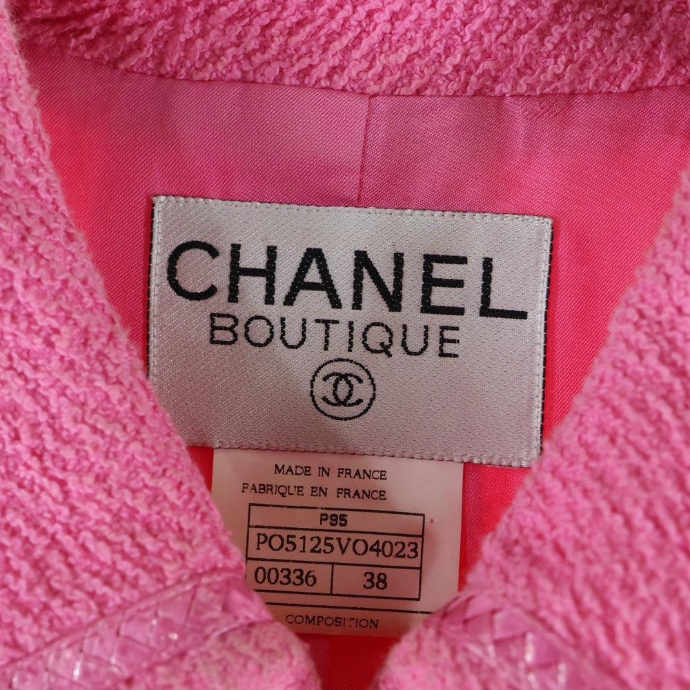 CHANEL(シャネル) P95 スプリングコレクション セットアップ ココマークボタン ナイロン装飾 ジップアップジャケット タイト ミニスカート レディース PO5125VO4023