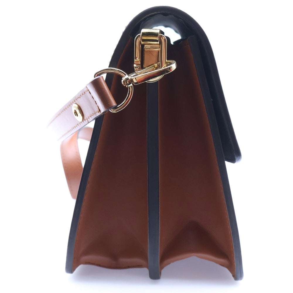 LOUIS VUITTON(ルイヴィトン) ドーフィーヌMM モノグラムリバース ロゴプレート PVC レザー ショルダーバッグ ゴールド金具 ブラウン M45958