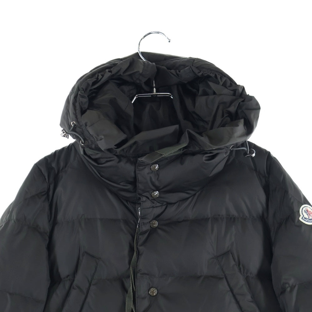 MONCLER(モンクレール) 15AW SERRE セール ワッペンロゴ ギャザーデザイン フーデッド ジップアップ ダウンジャケット ブラウン レディース A20934630705 54155