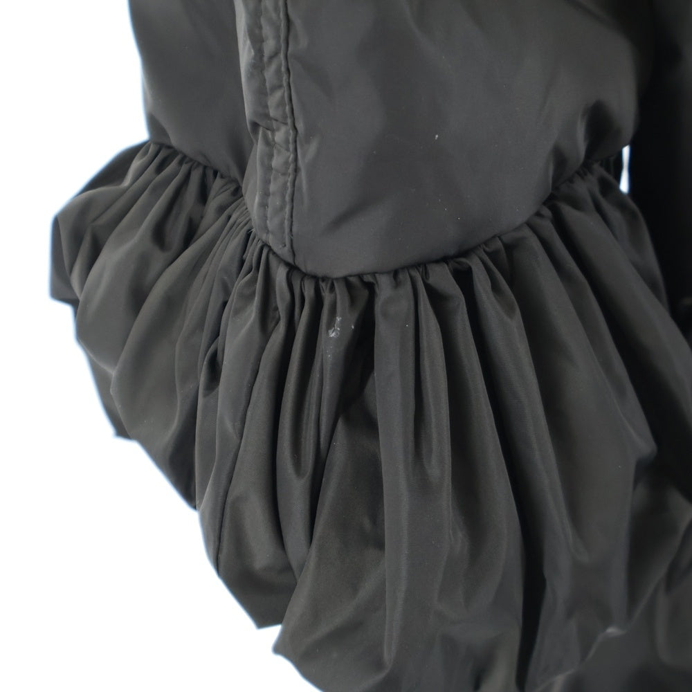 MONCLER(モンクレール) 15AW SERRE セール ワッペンロゴ ギャザーデザイン フーデッド ジップアップ ダウンジャケット ブラウン レディース A20934630705 54155