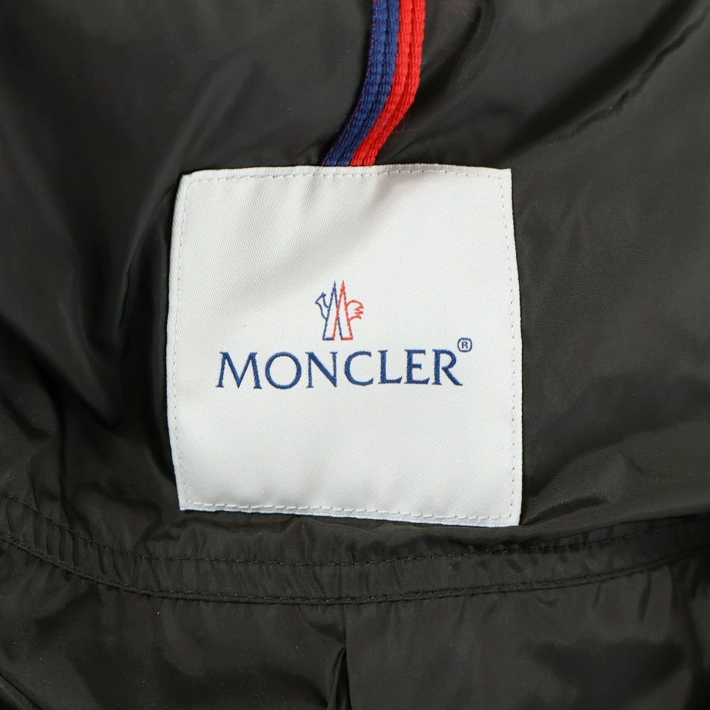 MONCLER(モンクレール) 15AW SERRE セール ワッペンロゴ ギャザーデザイン フーデッド ジップアップ ダウンジャケット ブラウン レディース A20934630705 54155