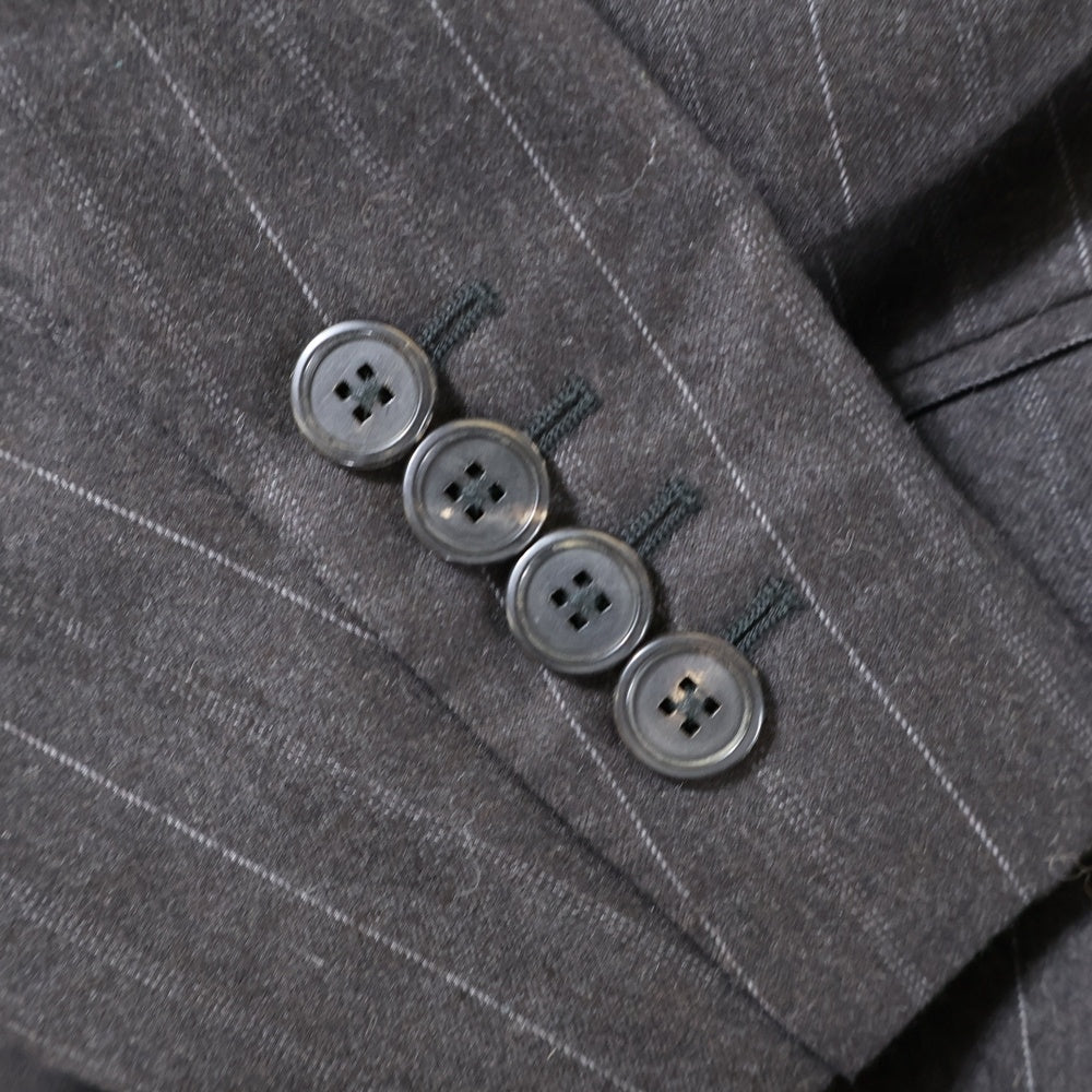 LOUIS VUITTON(ルイヴィトン) セットアップスーツ ストライプ総柄 ウール 3B テーラードジャケット ノータック スラックスパンツ ブラウン V8209/SJ7